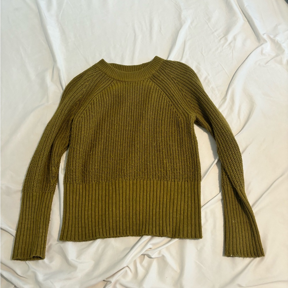 Green knitted sweater